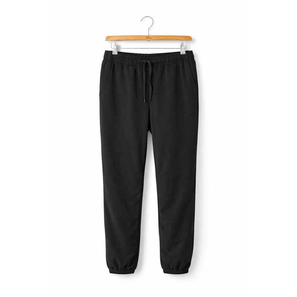 Eddie Bauer Fleece Lined Jogger Pants Womens 14 Black Stretch Cozy Elastic Waist